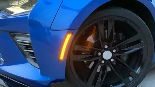 For 2016-2021 Chevrolet Camaro LS LT SS and Cadillac 2014-20 CTS 2015-20 ATS  Smoked Front Amber LED Side Marker Light