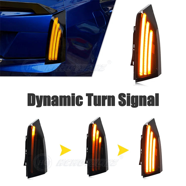 HCMOTIONZ Factory LED Assembly Rear Lights DRL Start up Animation ATS ATS-L 2013-2020 Tail Lights for Cadillac