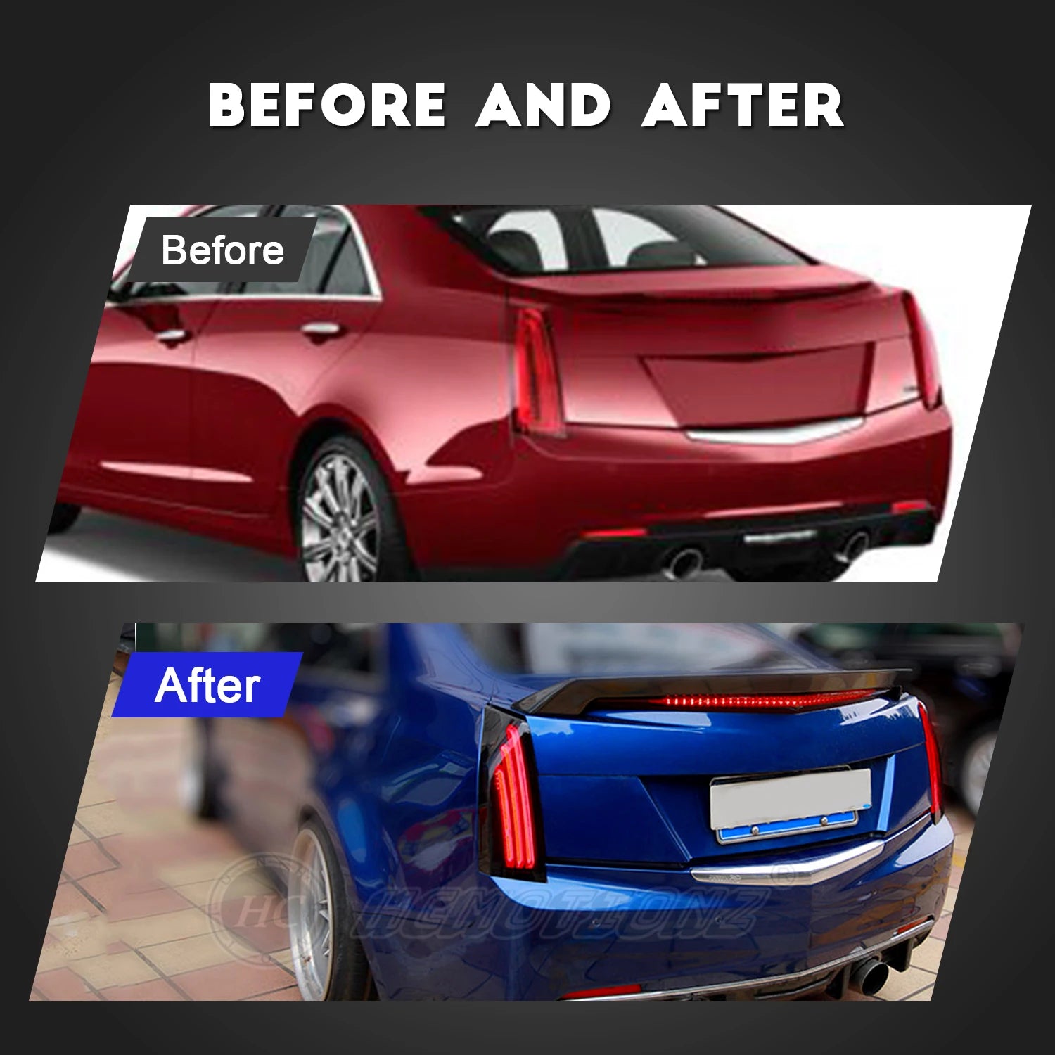 HCMOTIONZ Factory LED Assembly Rear Lights DRL Start up Animation ATS ATS-L 2013-2020 Tail Lights for Cadillac