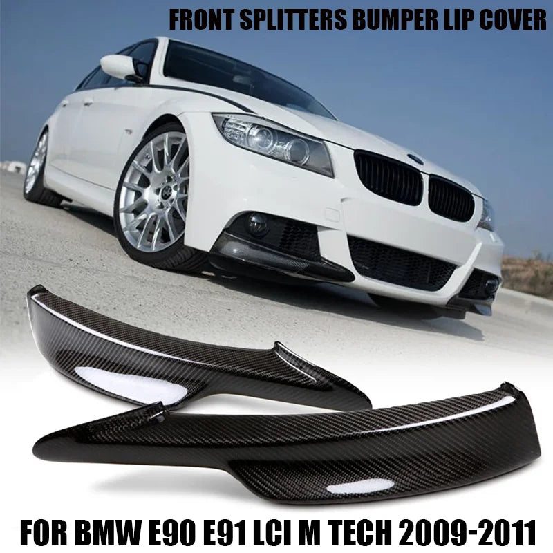 BMW Accessories 3 Series E90 E91 328i 325i LCI M-Tech Sports 2009 2010 2011 2012 Front Splitters Bumper Lip Covers Carbon